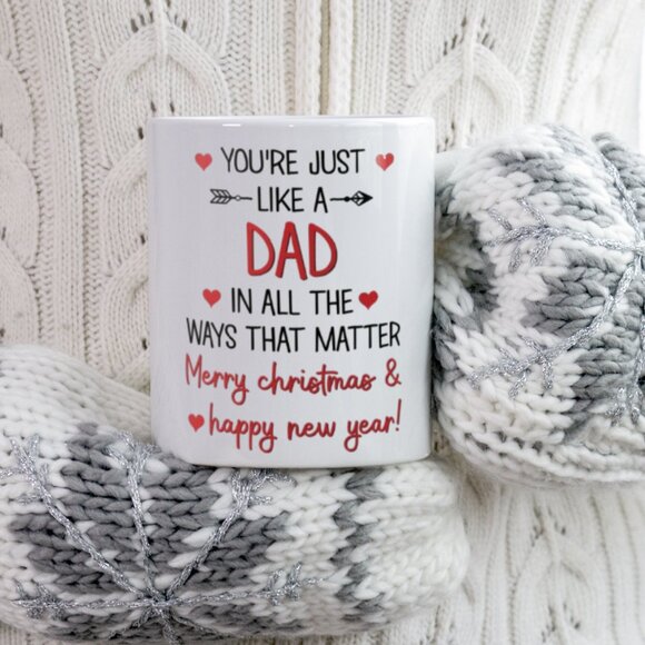 ☕ Funny White Mug 11oz You're Just Like a Dad | Merry Christmas & Happy New Year - Picture 4 of 4